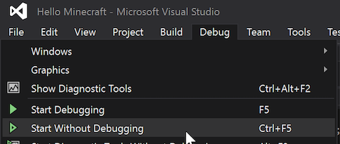 Start without debugging