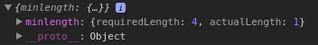 Angular Minlength Error Object